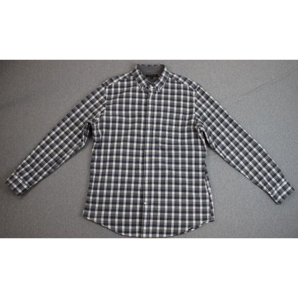 Banana Republic Other - Banana Republic Luxe Flannel Mens Size L Gray Slim Fit Long Sleeve Check Shirt